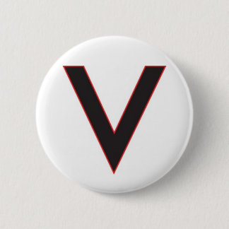 v is for victory 6 cm round badge