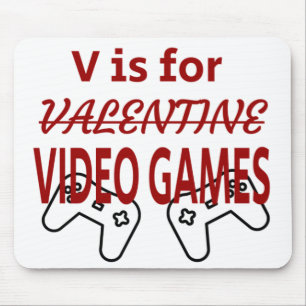 V is for Video Game valentine Mouse Mat