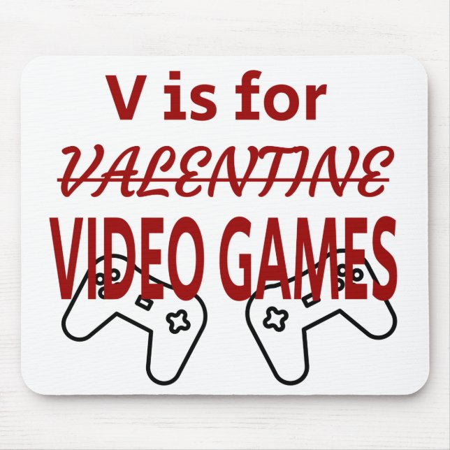 V is for Video Game valentine Mouse Mat (Front)