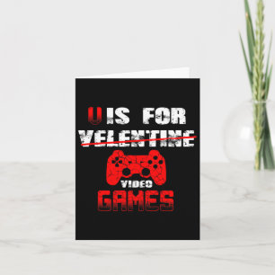 V Is For Video Games Boys Valentines Day Kids Son Card