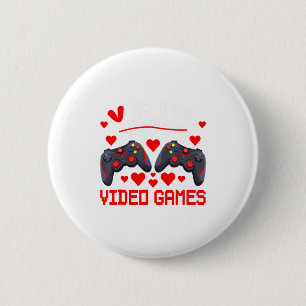 V Is For Video Games Funny Valentines Day Gamer Bo 6 Cm Round Badge