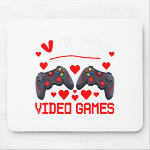 V Is For Video Games Funny Valentines Day Gamer Bo Mouse Mat