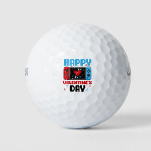 V Is For Video Games Funny Valentines Day Gamer Co Golf Balls