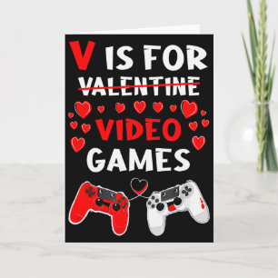 V Is For Video Games Funny Valentines Day Gift Gam Card