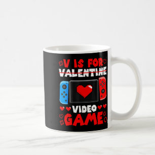 V Is For Video Games Valentine Gamer Couple Matchi Coffee Mug