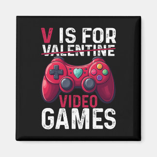 V Is For Video Games Valentine Gamer Valentines Da Magnet