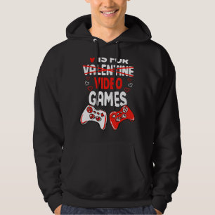 V Is For Video Games Valentine S Day Gamer Control Hoodie