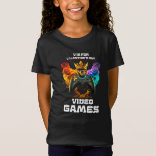 V Is For Video Games - Valentine's Day T-Shirt