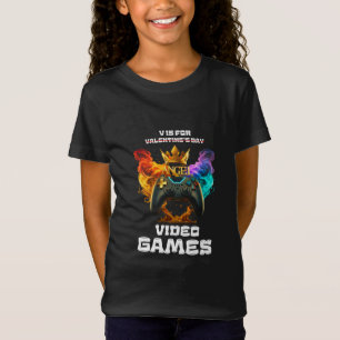 V Is For Video Games - Valentine's Day T-Shirt