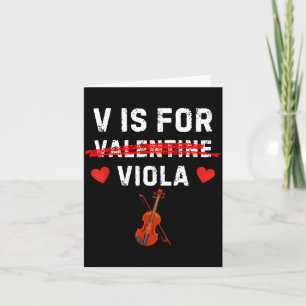 V Is For Viola Funny Violist Music Valentine  Card