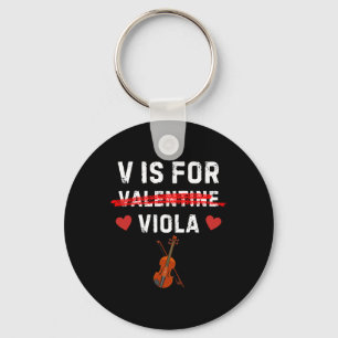 V Is For Viola Funny Violist Music Valentine  Key Ring