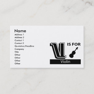 V Is For Violin Business Card