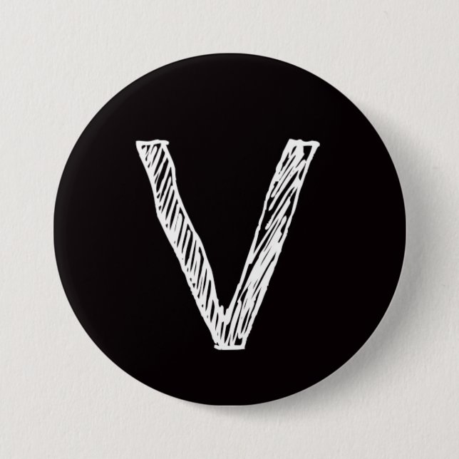 V is for Virtuous 7.5 Cm Round Badge (Front)
