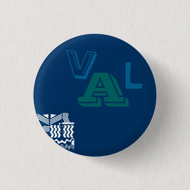 V,L,A 3 CM ROUND BADGE (Front)