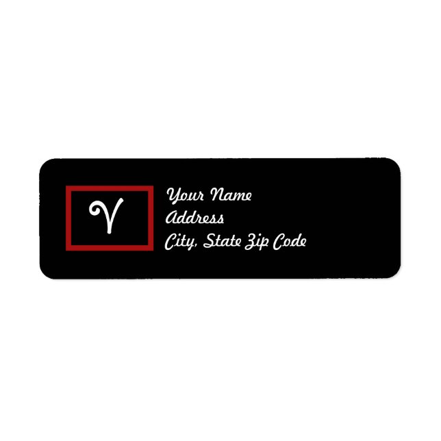 V : Letter V Blackboard Address Labels (Front)