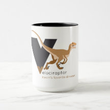 V like Velociraptor Mug