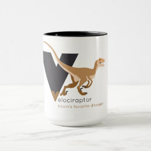 V like Velociraptor Mug