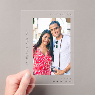 V MOD 2 Simple Photo Save the Date  Acrylic Invitations