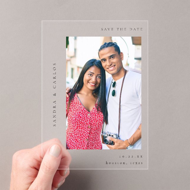 V MOD 2 Simple Photo Save the Date  Acrylic Invitations (Insitu (Handheld))