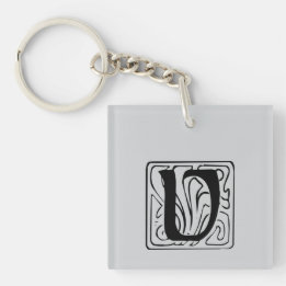V Monogram black Key Ring