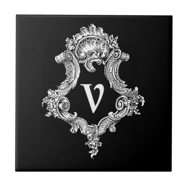 V Monogram Initial Tile (Front)