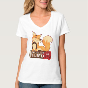 V-Neck T-Shirt : Trust Me (white)