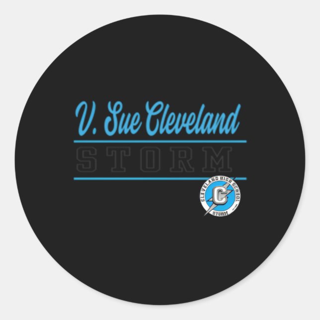 V Sue Cleveland High School Storm C4 Classic Round Sticker (Front)