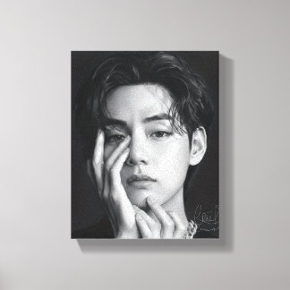 V-tae the most handsome korean man canvas print