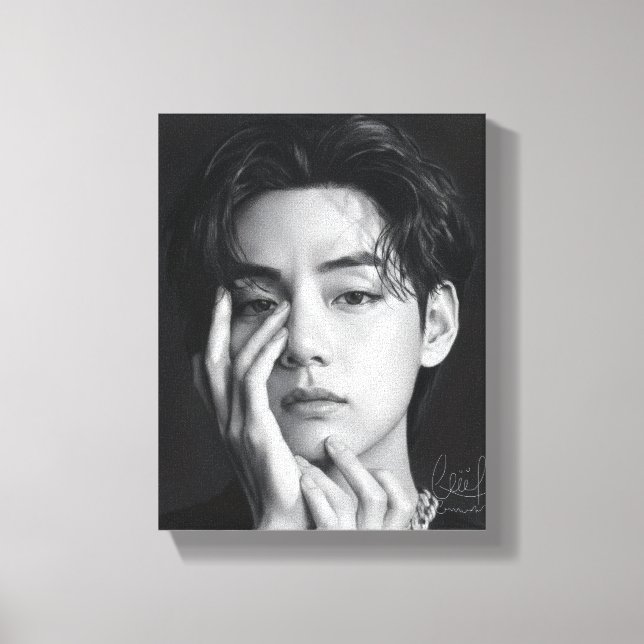V-tae the most handsome korean man canvas print (Front)