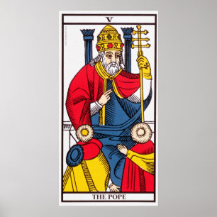 V The Pope, Tarot card Poster