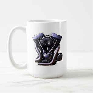 V-twin motorcycle engine coffee mug