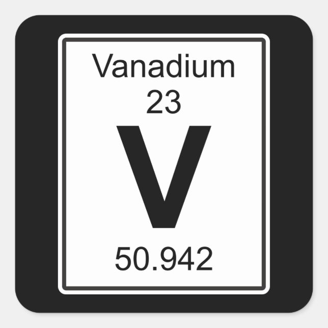 V - Vanadium Square Sticker (Front)