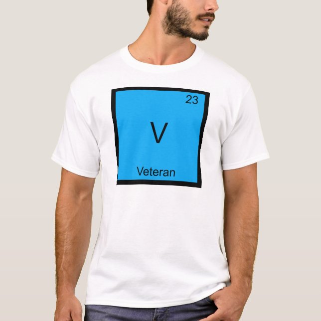 V - Veteran Military Chemistry Element Symbol Tee (Front)