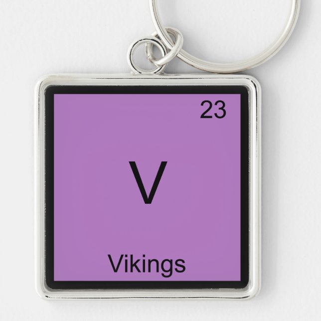 V - Vikings Funny Element Chemistry Symbol Tee Key Ring (Front)