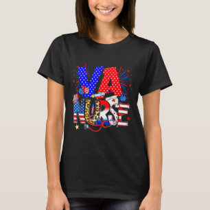 Va Nurse 4th Of July American Flag Stethoscope T-Shirt