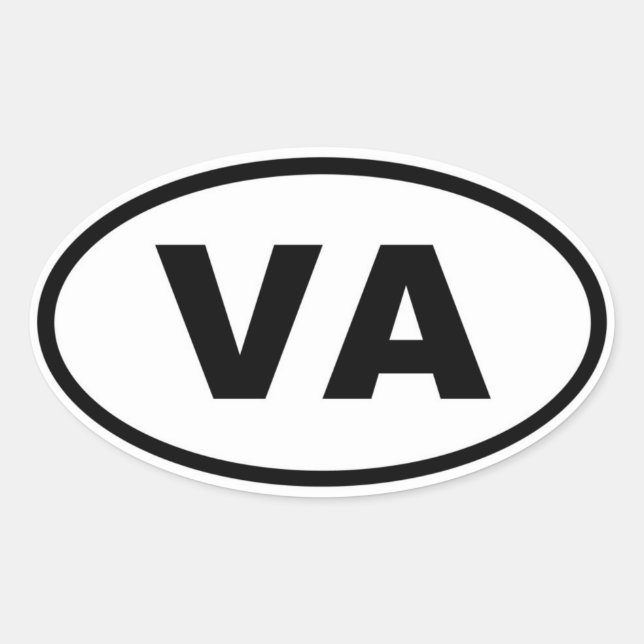 VA Virginia Oval Sticker (Front)