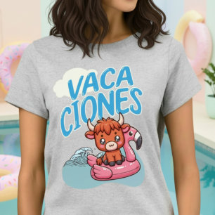 Vacaciones Spanish Vacation Punny Cute Cow T-Shirt