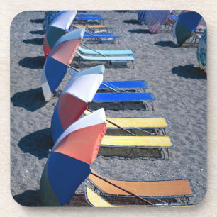 Vacant Chairs On Beach Coaster