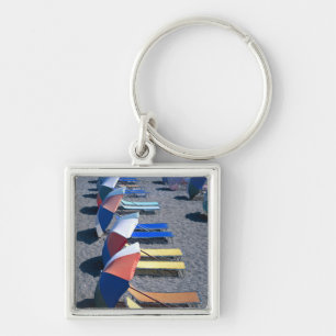 Vacant Chairs On Beach Key Ring