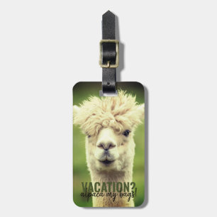 Vacation Alpaca My Bags Green Luggage Tag