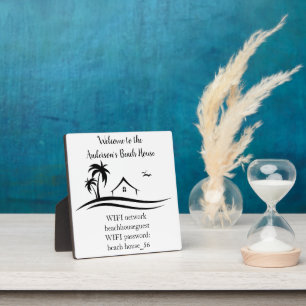 Vacation Beach Home WIFI information STR Rental Plaque