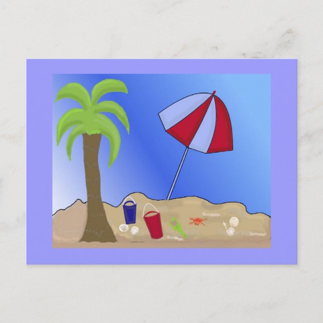 Vacation Beach Scene Postcard (Front)