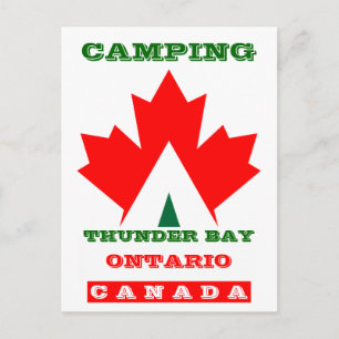 Vacation Camp Postcard Canada Maple Leaf Tent PC