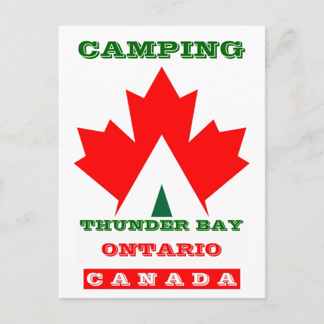 Vacation Camp Postcard Canada Maple Leaf Tent PC (Front)