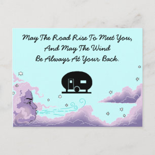 Vacation Camp Postcard Canned Ham Travel Trailer