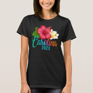 Vacation Carolina Tropical Hibiscus Flowers T-Shirt