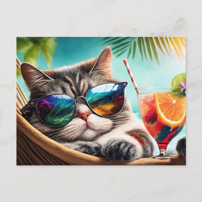 Vacation Cat Postcard (Front)