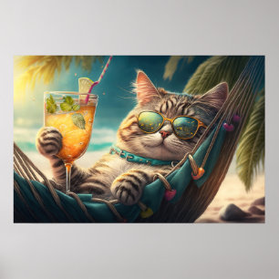 Vacation Cat Poster