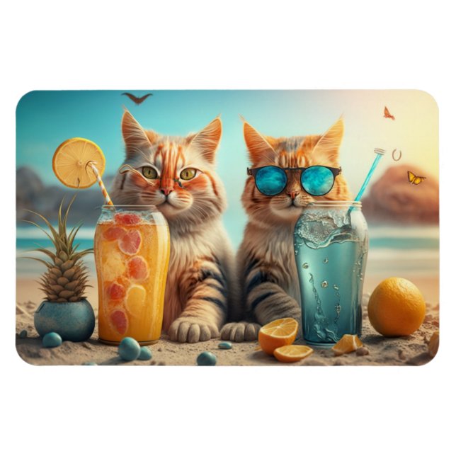 Vacation Cats Magnet (Horizontal)