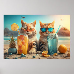 Vacation Cats Poster